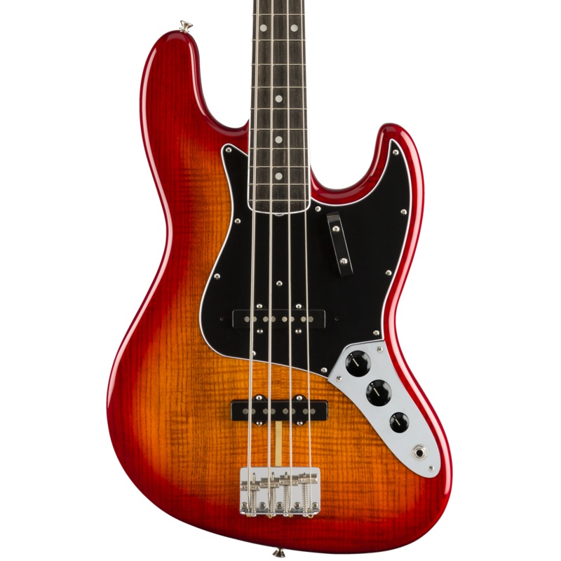 Fender Rarities Flame Ash Top Ebony Fingerboard Jazz Bass - Plasma Red Burst