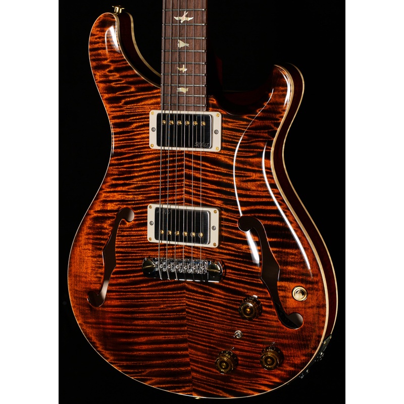 PRS Wood Library Hollowbody II Piezo Orange Tiger 10 Brazilian Rosewood (750)