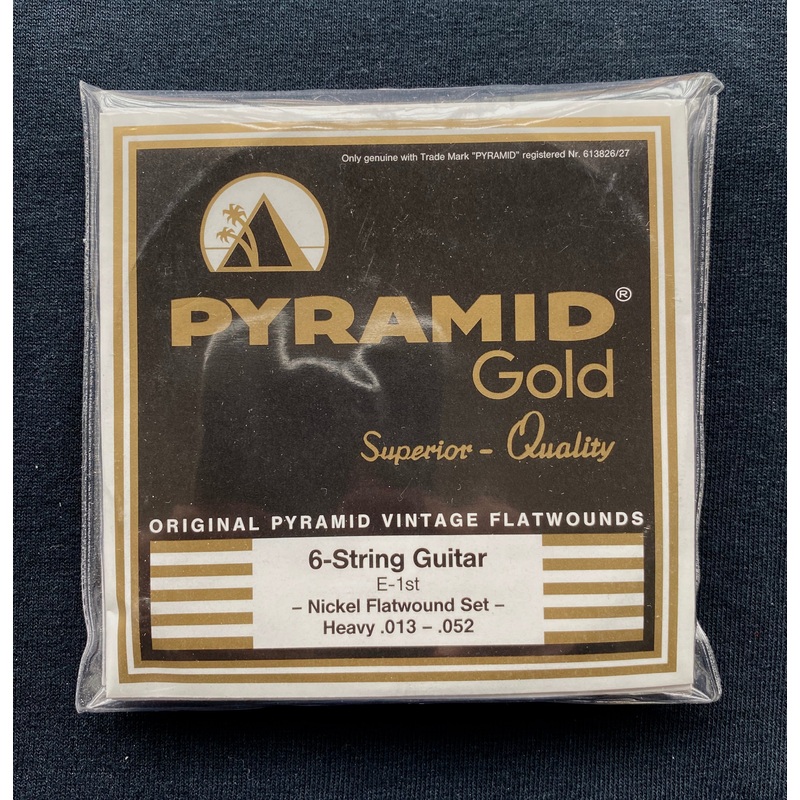 Pyramid Gold Chrome Nickel Flatwound Heavy (13-52) Electric Guitar Strings