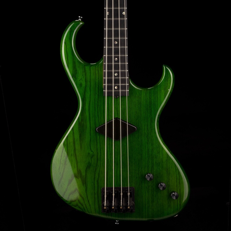 Pre Owned 1996 Rick Turner Prototype E-2 EL-434 PM Transparent Green Bass With OHSC