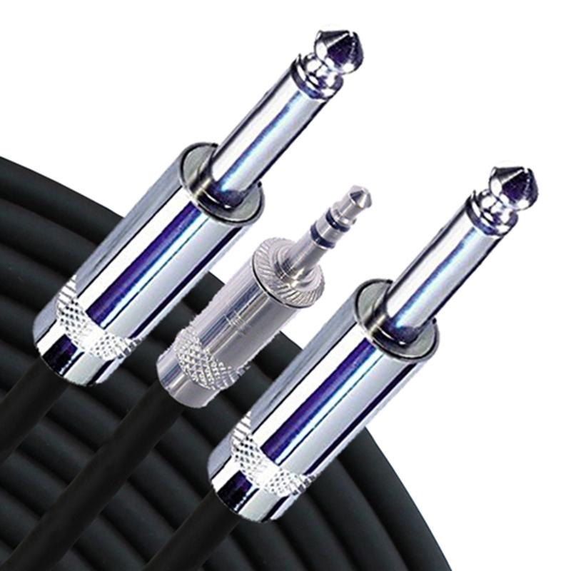 RapcoHorizon 3' Patch Cable 3.5mm TRS-2x1/4" TS