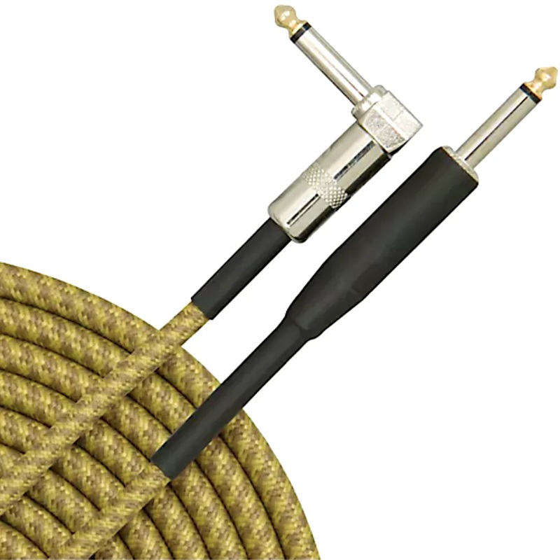 RapcoHorizon CLOTH-10PR.TWD 10' Tweed Cloth 1/4" Straight to Angled Instrument Cable
