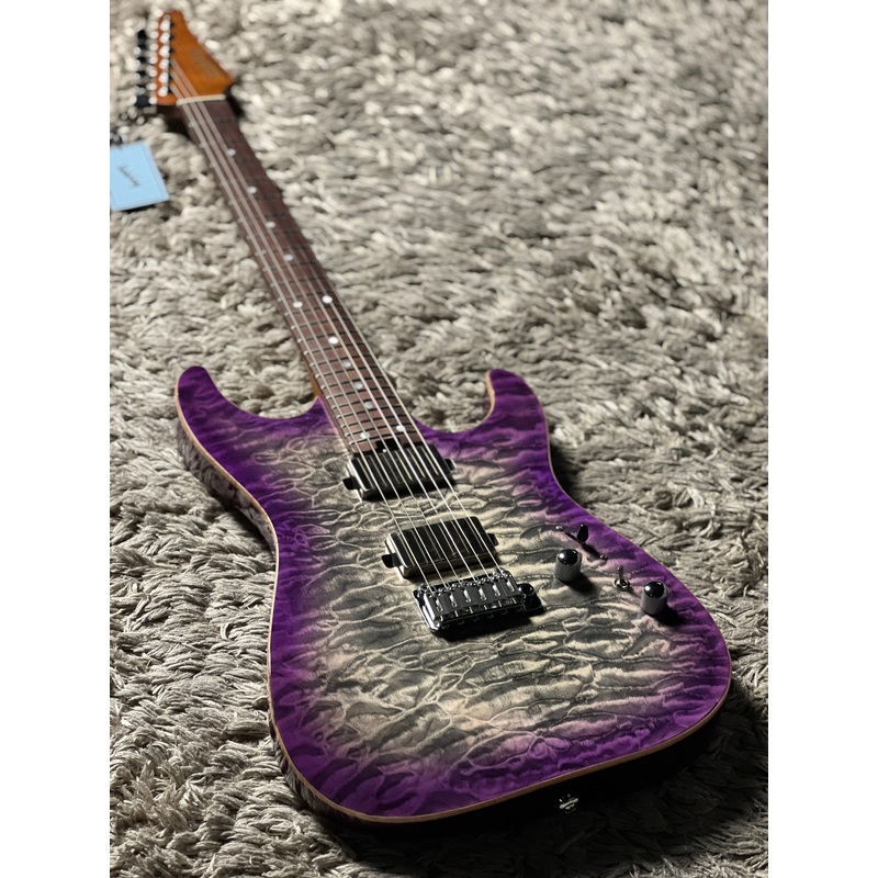 Soloking MS-1 Custom 24 HH Quilt with Rosewood FB in Charcoal Purple Burst Nafiri Special Run