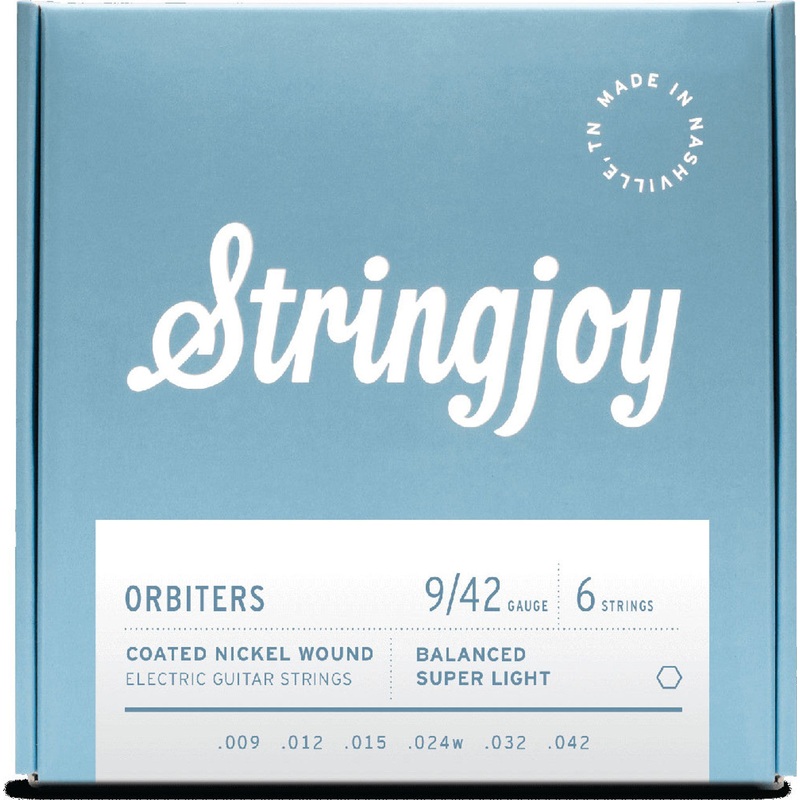 Stringjoy Orbiters Coated Nickel Wound Electric Guitar Strings Balanced Super Light 9-42