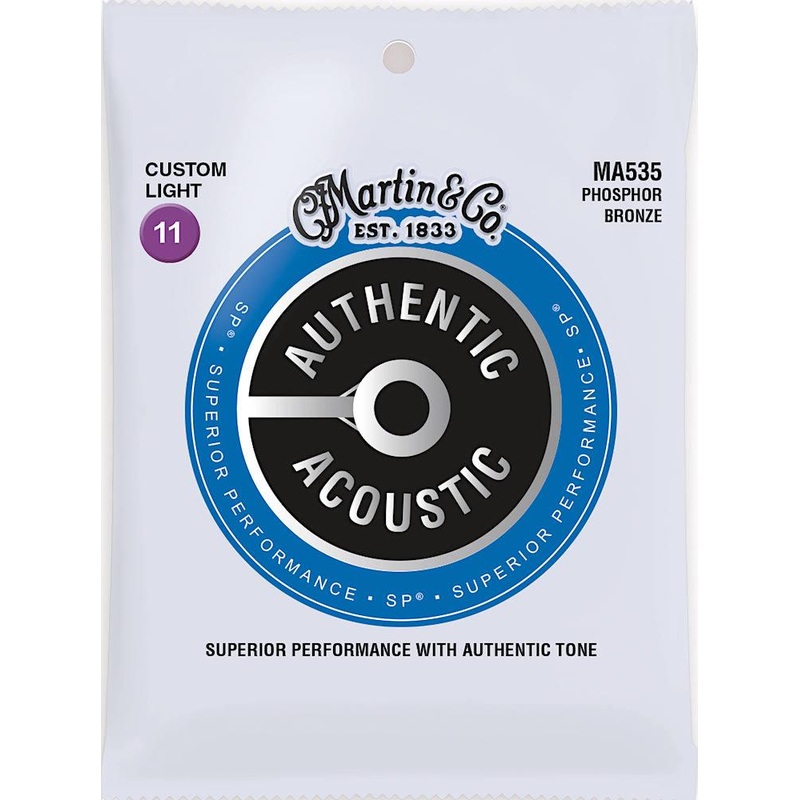 C.F. Martin Guitars MA535 Authentic Acoustic Phosphor Bronze Custom Light Guitar Strings .011 -.052