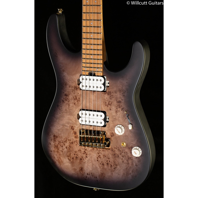 Charvel Pro-Mod DK24 HH 2PT CM Poplar Burl, Caramelized Maple Fingerboard, Transparent Black Burst