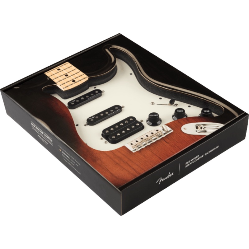 Fender Pre-Wired Strat Pickguard, Shawbucker Bridge/Gen 4 Noiseless Neck/Middle HSS, 11 Hole PG Parchment