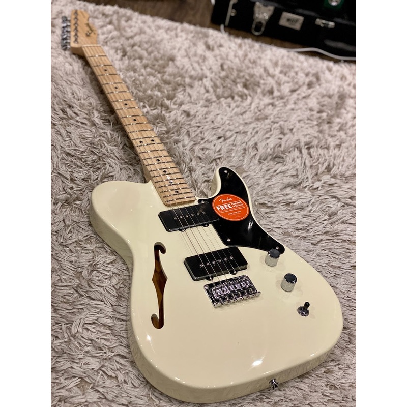 Squier Paranormal Series Cabronita Thinline Telecaster in Olympic White
