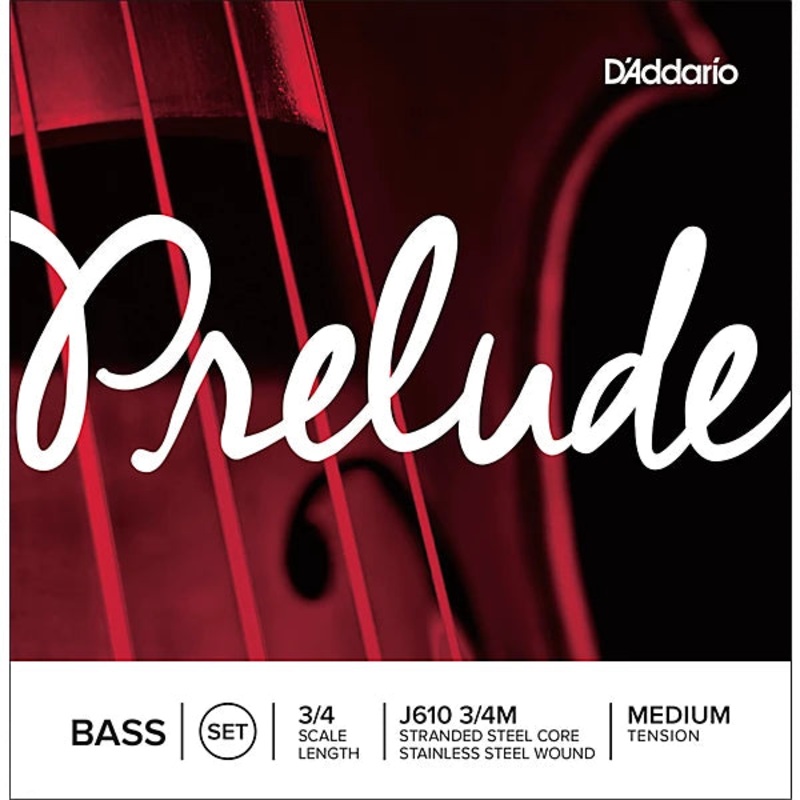 D'Addario J610 Prelude Double Bass String Set - 3/4 Size Medium Tension
