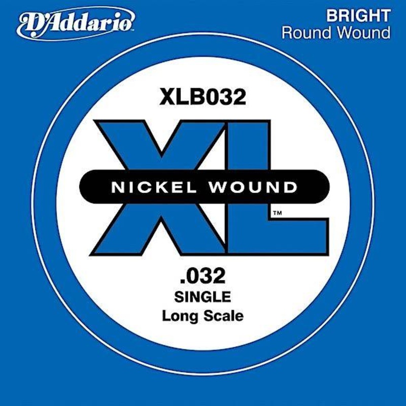 D'Addario XLB032 Nickel Wound Long Scale Bass Single String .032