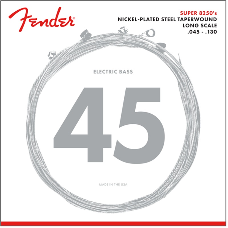 Fender 8250 Nickel Plated Steel Taper Wound Long Scale 8250-5M 45-130 Electric Bass Strings