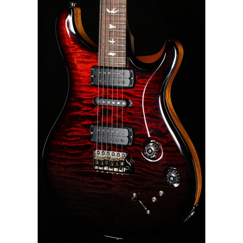 PRS Willcutt Exclusive Wood Library Modern Eagle V Fire Red/Gray Black Fade Quilted Maple 10 Top (215)