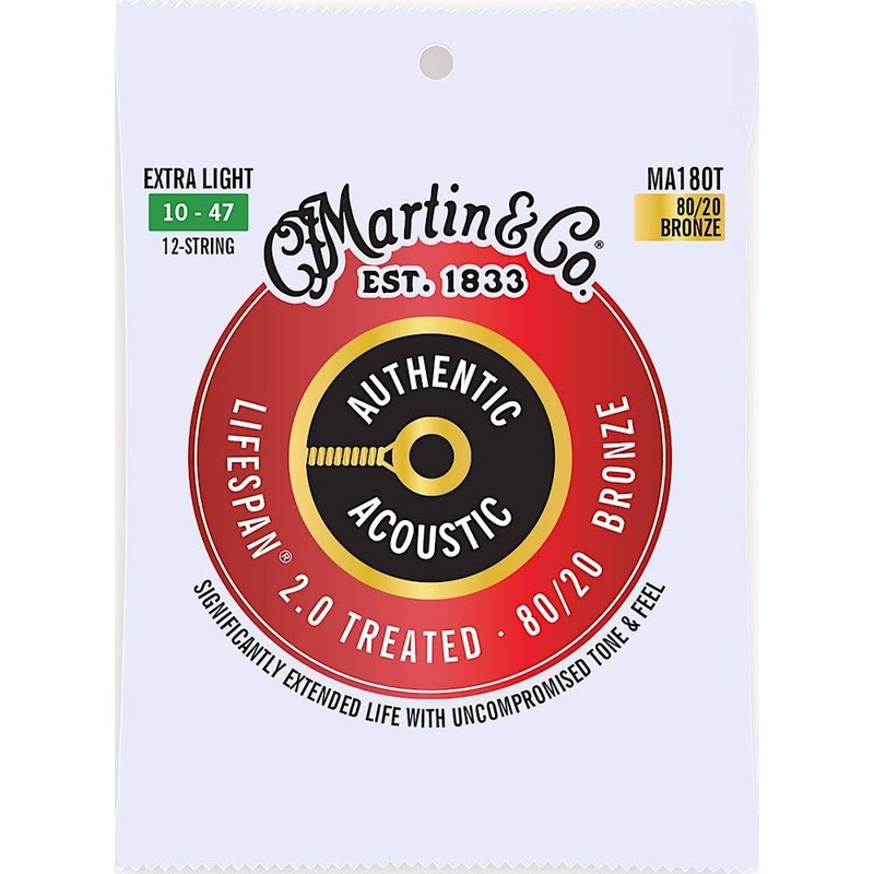 C.F. Martin Guitars MA180T Lifespan 2.0 80/20 Extra Light 12-String Acoustic Strings .010 -.047
