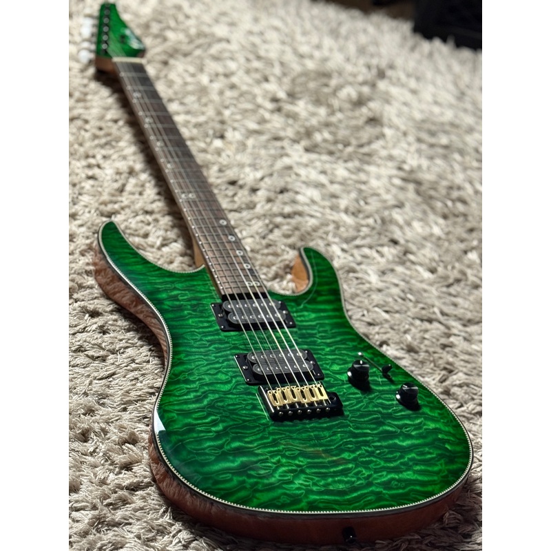 Dhatarattha Custom DST HH Quilt in Emerald Green with Rosewood FB