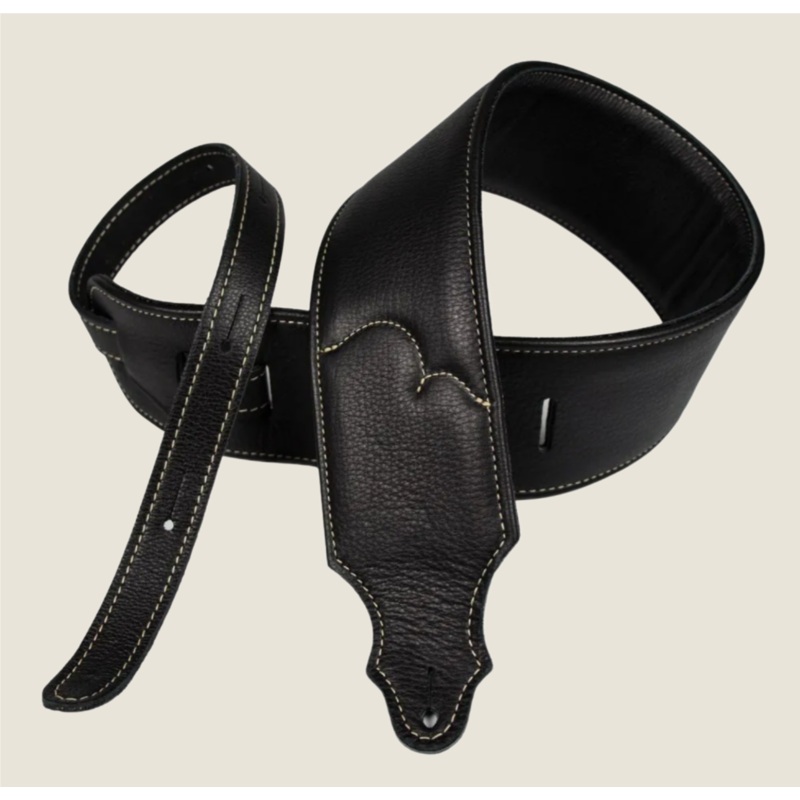 Franklin 3" Padded Glove Leather Guitar Strap Black