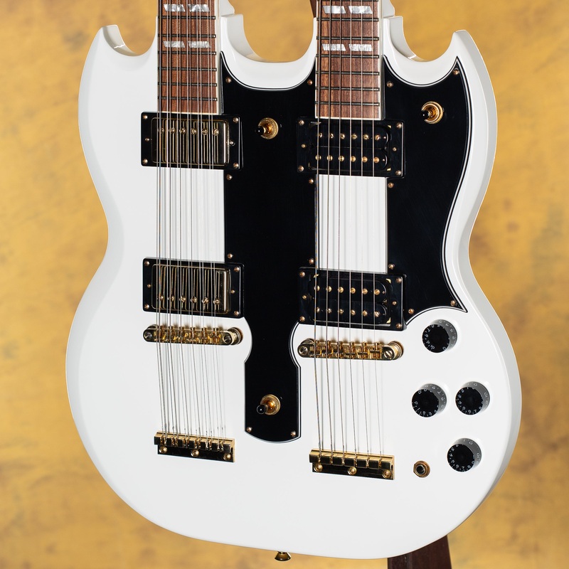 2018 Epiphone Limited Edition G-1275 Custom Doubleneck Alpine White w/ Case