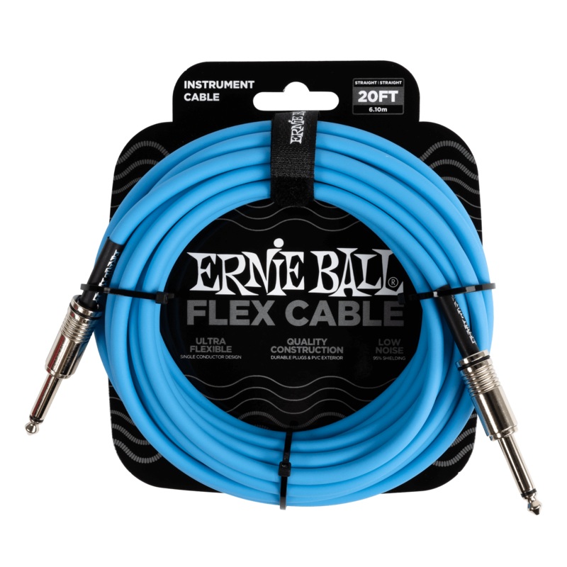Ernie Ball Flex Instrument Cable Straight/Straight 20Ft. - Blue Finish
