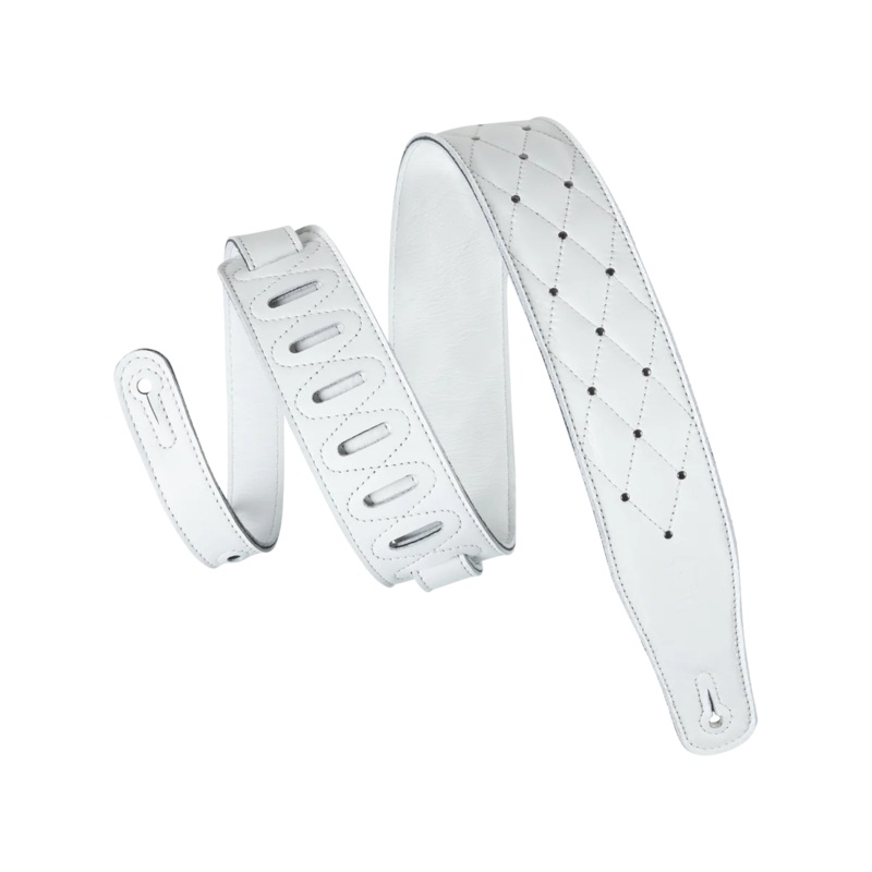 Levy's Rebel Leathers Series Guitar Strap White
