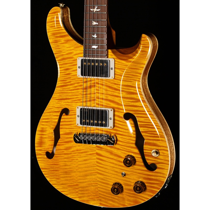 PRS Wood Library Hollowbody II Piezo Santana Yellow 10 Top Brazilian Rosewood (752)