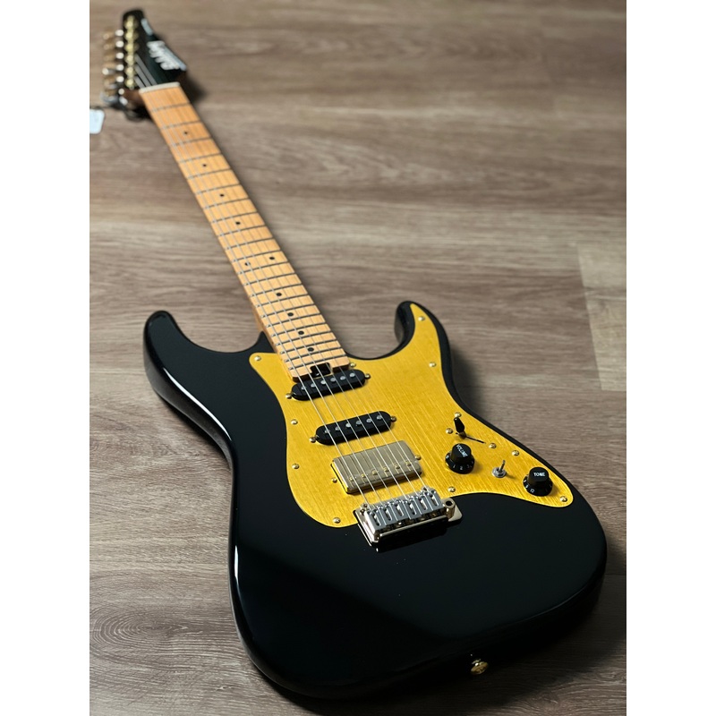 Soloking MS-1 Classic MKII in Black Beauty Anodized Gold Pickguard with Roasted Maple FB Nafiri Special Run