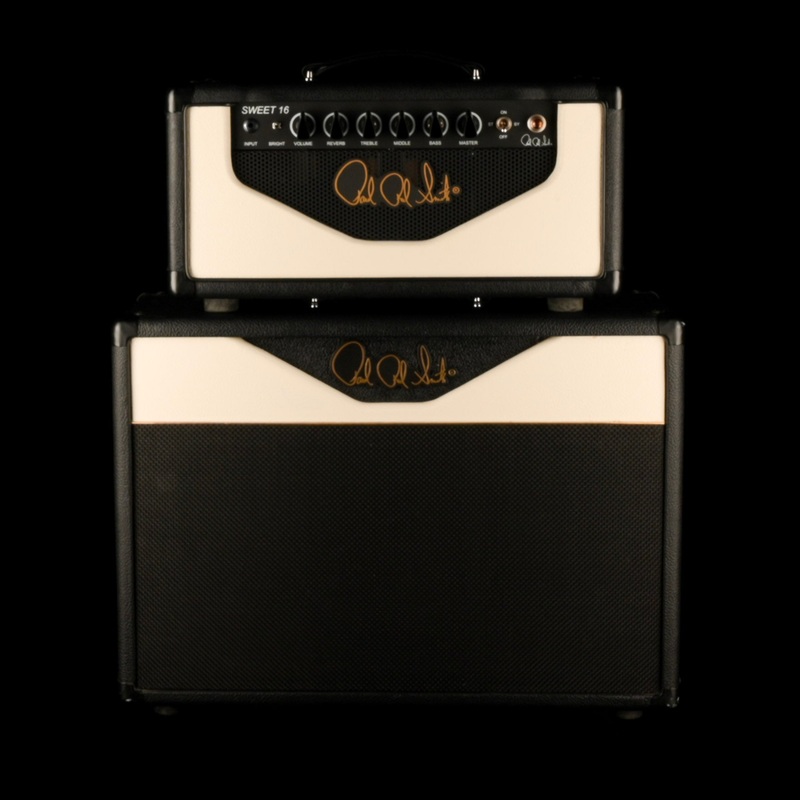 Used PRS Sweet 16 16-Watt Black Guitar Amp Head & Matching PRS 112 Tux Black Guitar Amp Cabinet