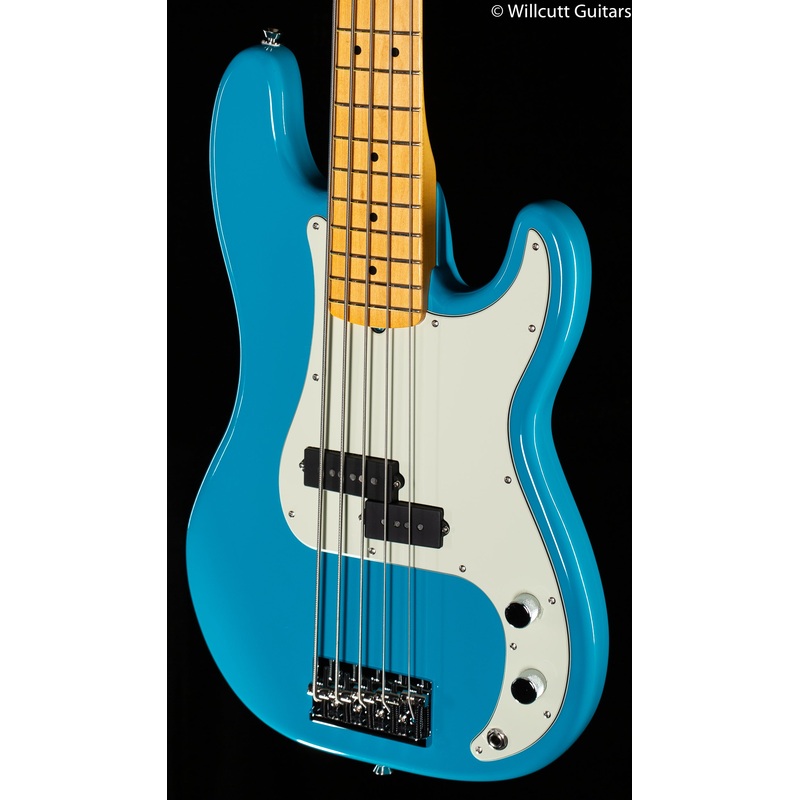 Fender American Professional II Precision Bass V Miami Blue Maple Fingerboard DEMO