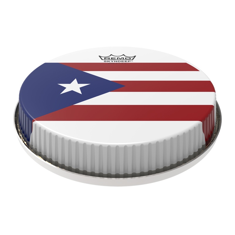 Remo R-Series Skyndeep Bongo Drumhead 9" Puerto Rican Flag