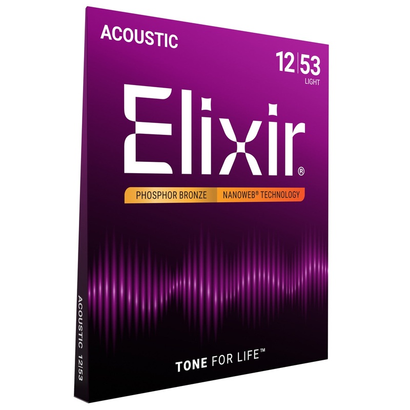 Elixir Strings 16052 Nanoweb Phosphor Bronze Acoustic Guitar Strings - .012-.053 Light