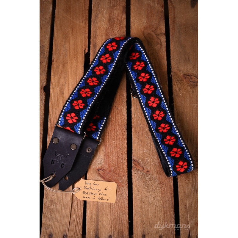 Holy Cow Real Vintage 60s Red Flower Blue