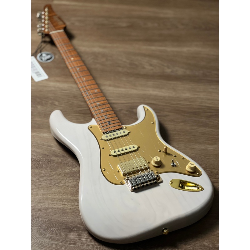 Soloking MS-1 Artisan in White Blonde with Roasted Flame Maple Neck Nafiri Special Run JESCAR