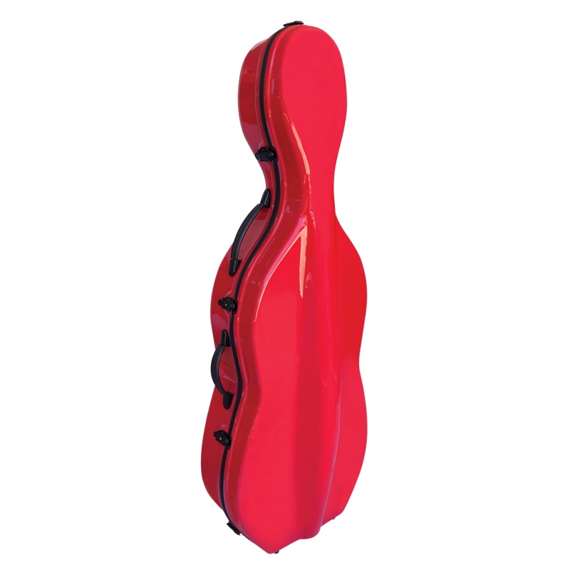 Vivo V703-44CR Polycarbonate Cello Case to suit 4/4 - Cherry Red