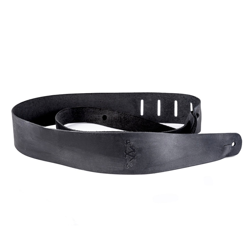 Willcutt Embossed Leather Guitar Strap Black