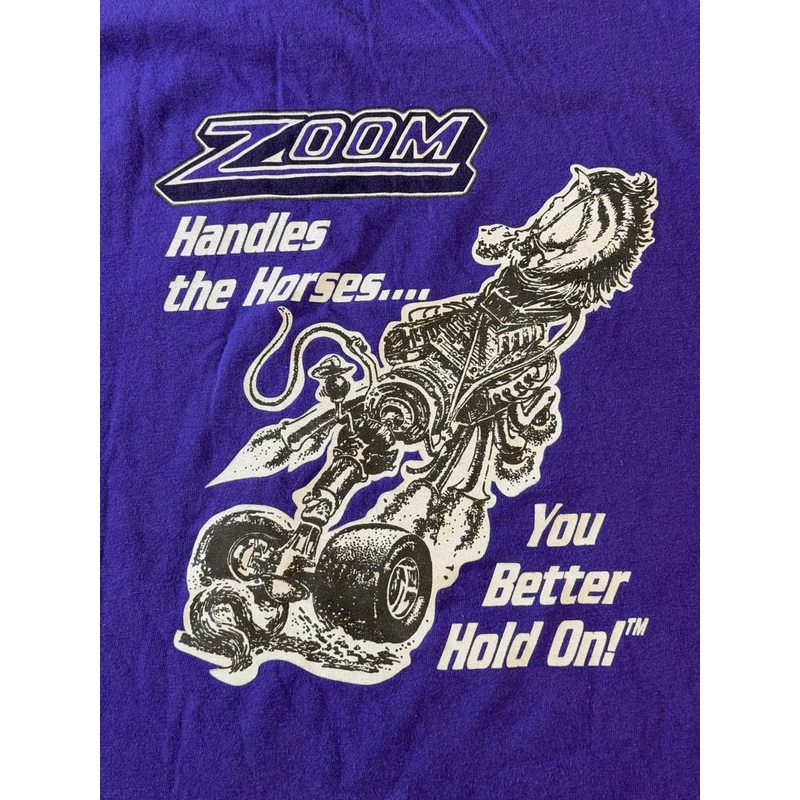 Zoom You Better Hold On Handle Horses - Biker Art Tee 2XL Purple