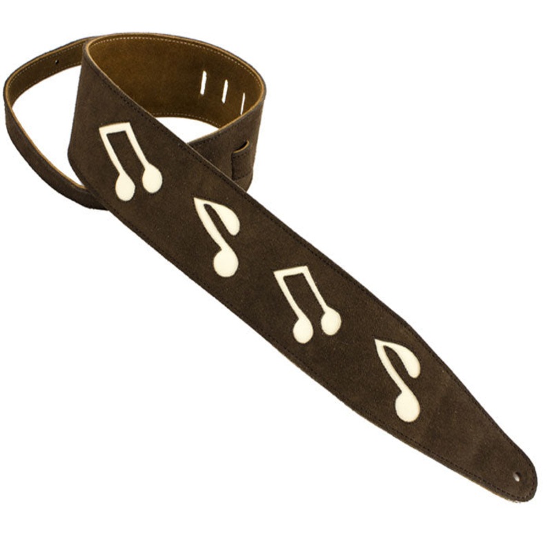 SUEDE SERIES CUT OUT, BROWN W/ WHITE MUSIC NOTES