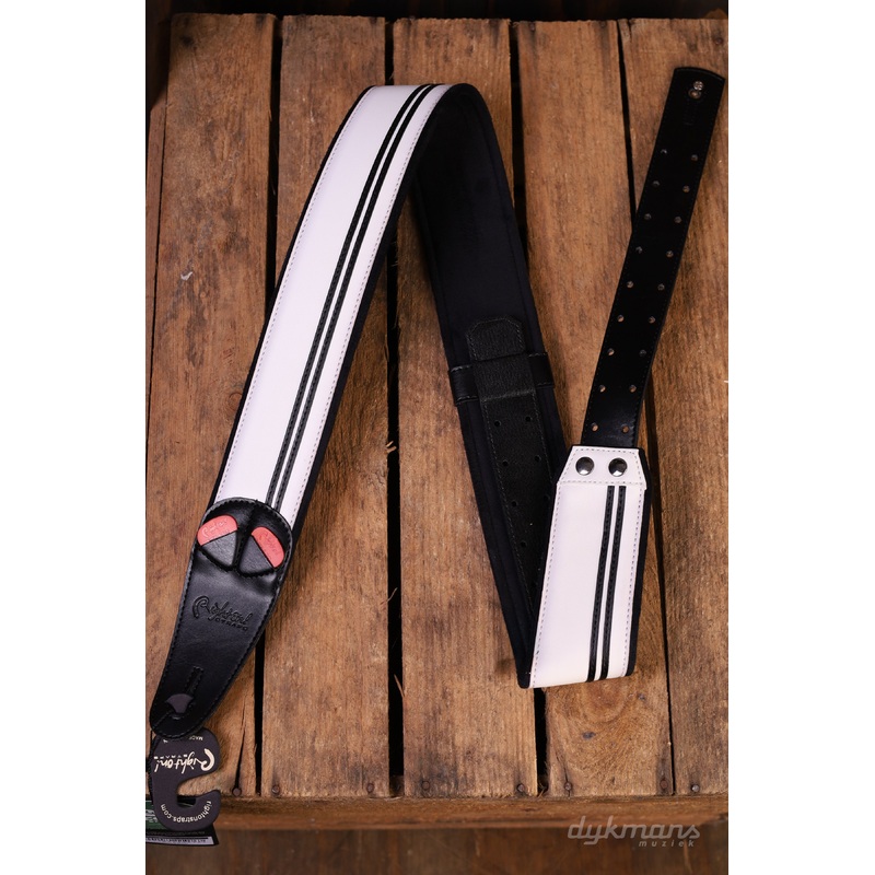 RightOn Guitar Strap Race White