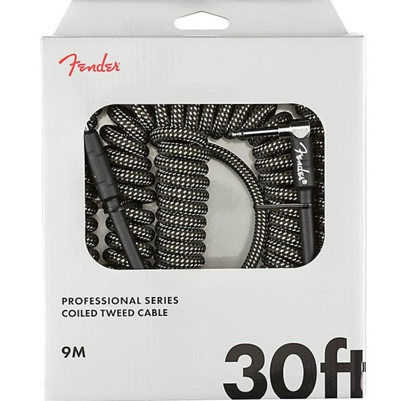 Fender Professional Coil Guitar Cable in White Tweed 30ft