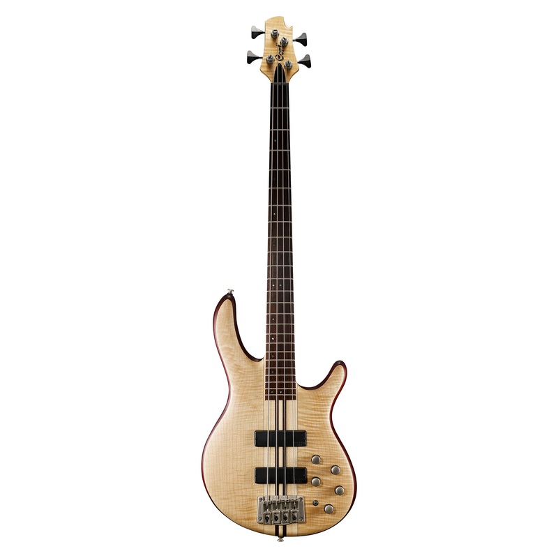 Cort A4PLUSFMMHOPN Artisan Series A4 Plus Bass Guitar, Open Pore Natural