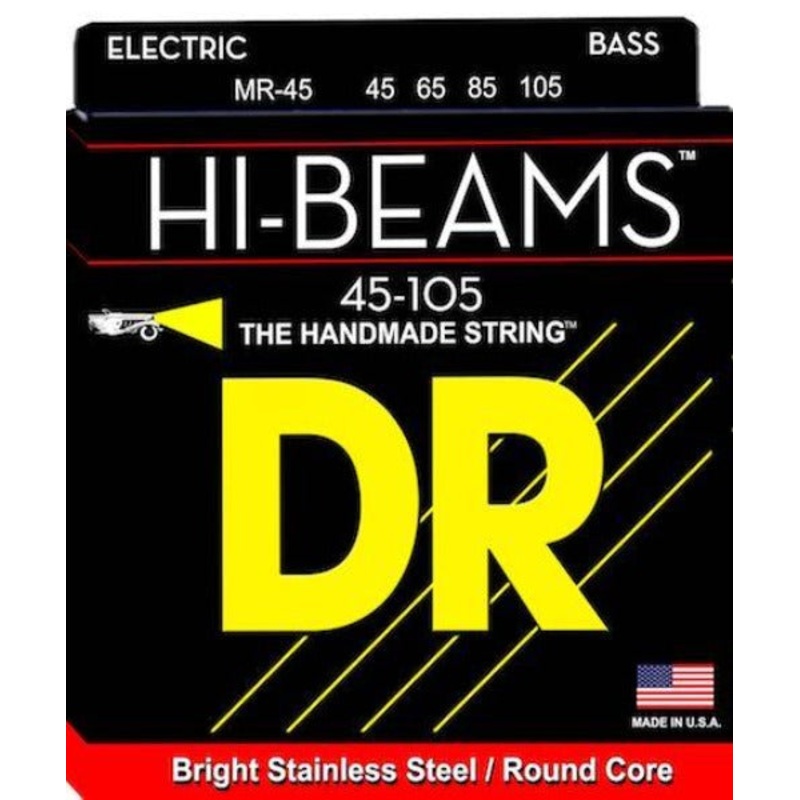 DR Strings MR-45 Hi-Beams Stainless Steel Electric Bass Strings .045 -.105