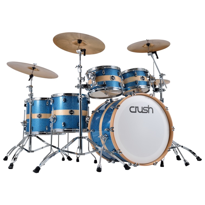 Crush Sublime Birch 3-Piece Shell Pack - Blue Sparkle with Natural Stripe (20" Bass)