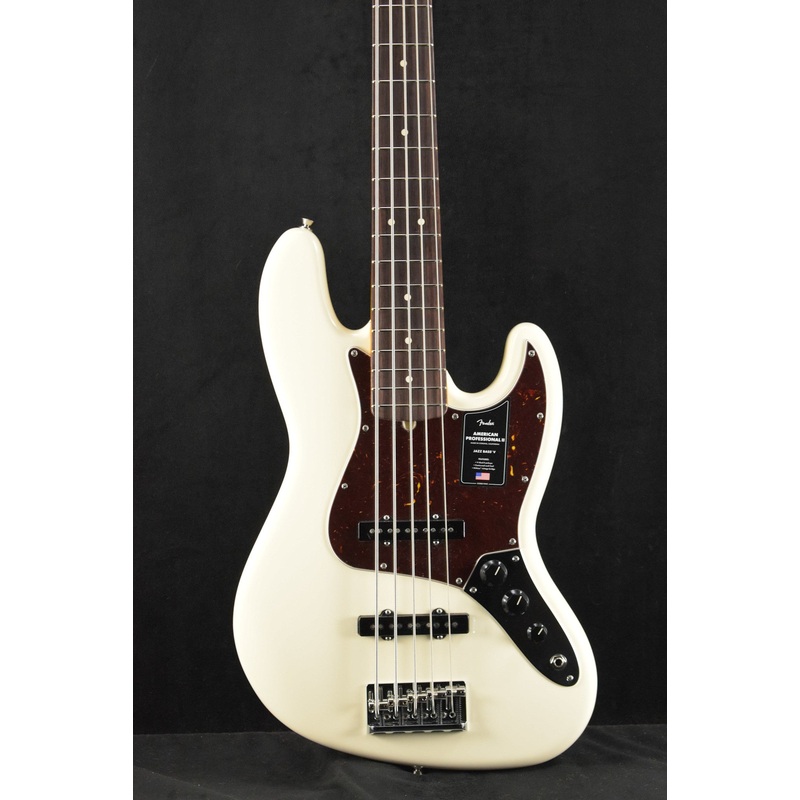 Fender American Professional II Jazz Bass V Olympic White Rosewood Fingerboard