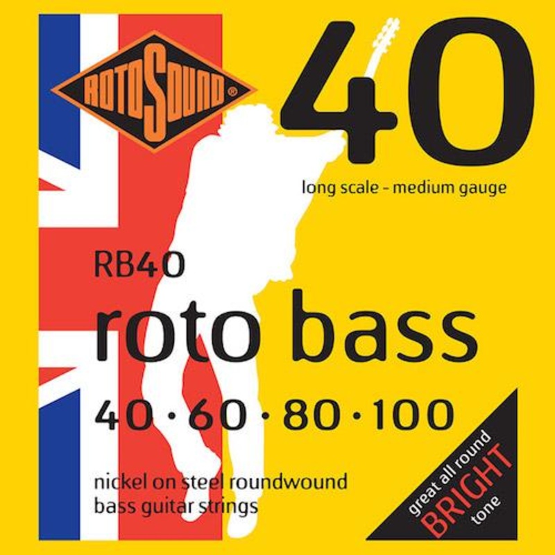 RotoSound RB40 Roto Long Scale Medium Nickel on Steel Bass Strings .040 -.100
