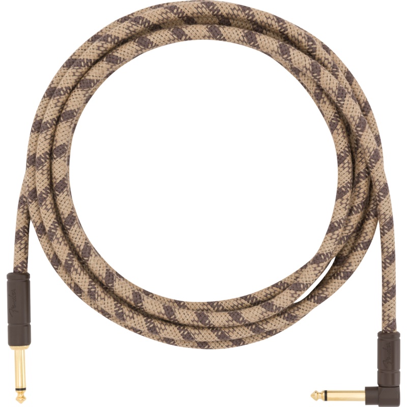 Fender Festival Hemp Instrument Cable, 10', Brown Stripe