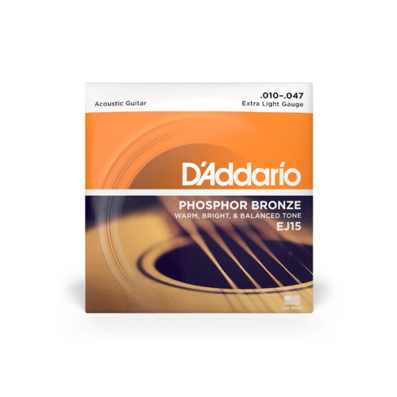 D'Addario Ej15 10-47 Extra Light, Phosphor Bronze Acoustic Guitar Strings