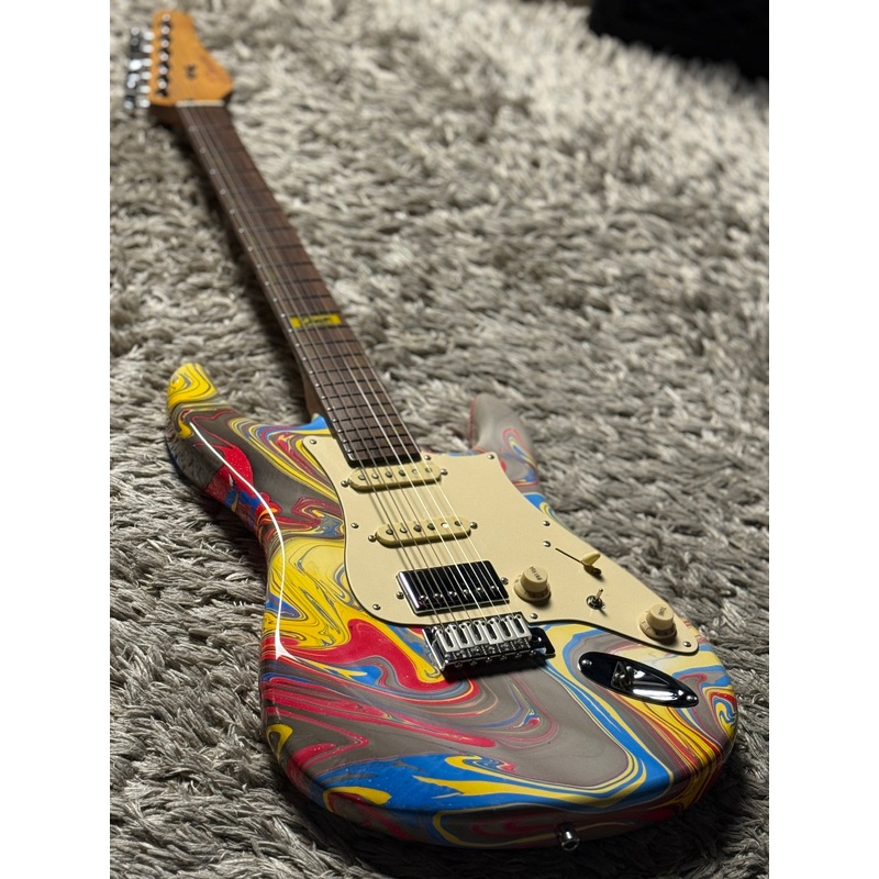 Dhatarattha Custom DST HSS in Grey Marble Swirl with Rosewood FB