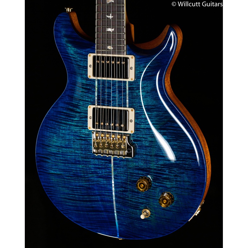 2022 PRS Santana Retro Flame Maple 10 Top Custom Color River Blue/Blue Binding (958)