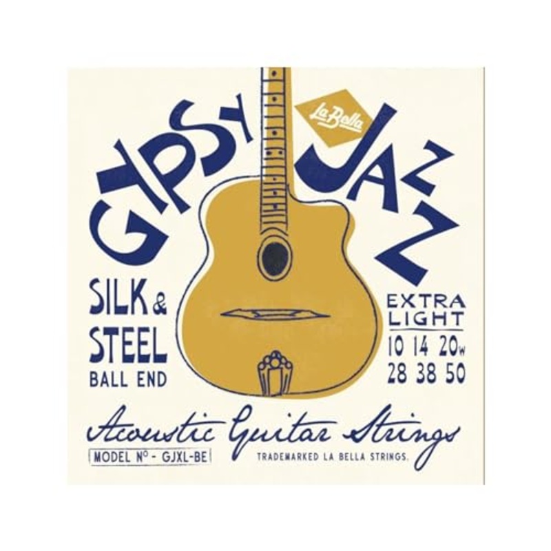 La Bella GJXL-LE Gypsy Jazz Silk & Steel Strings, Extra Light Ball-End