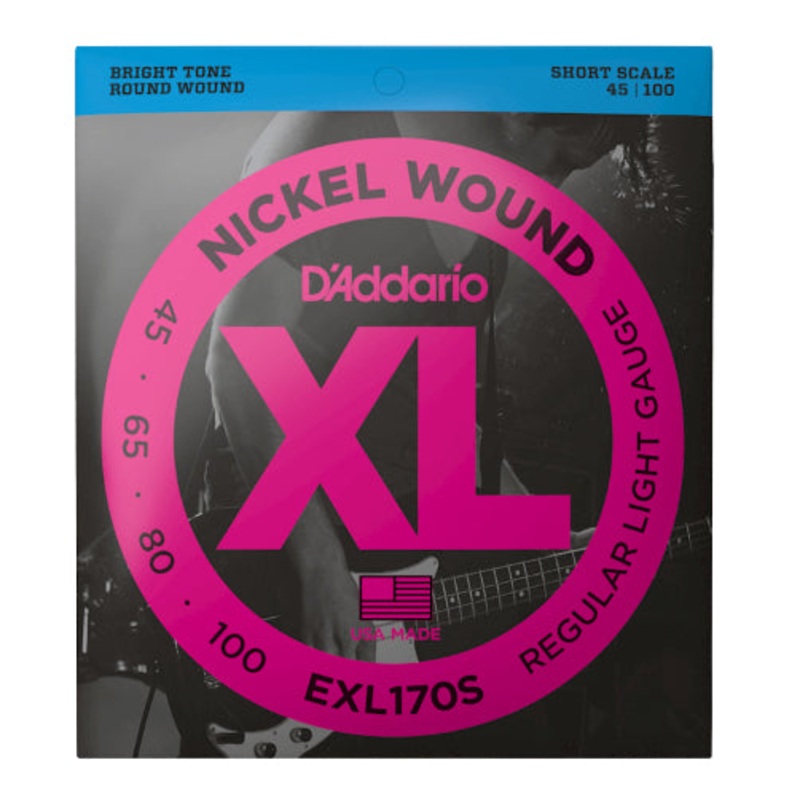 D'Addario EXL170S Nickel Wound Short Scale 45-100 Bass Guitar Strings