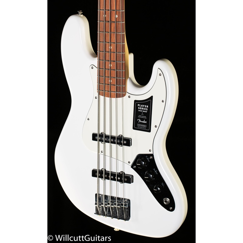 Fender Player Jazz Bass V Polar White Pau Ferro Bass Guitar
