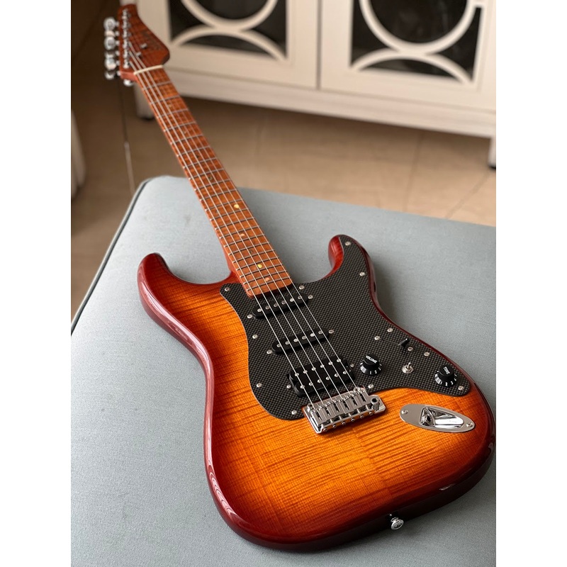 Soloking MS-1 FM Artisan with Roasted Flame Neck in Honeyburst Gloss Nafiri Special Run