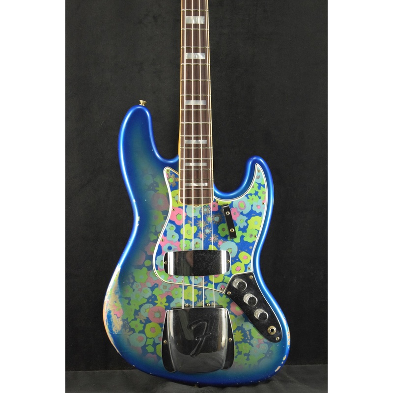 Fender Limited Edition Jazz Bass Relic Blue Flower 3A Rosewood Fingerboard